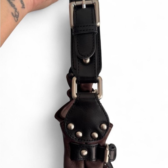 Kenneth Cole NY Brown Leather Shoulder Bag Y2K - Picture 4 of 9